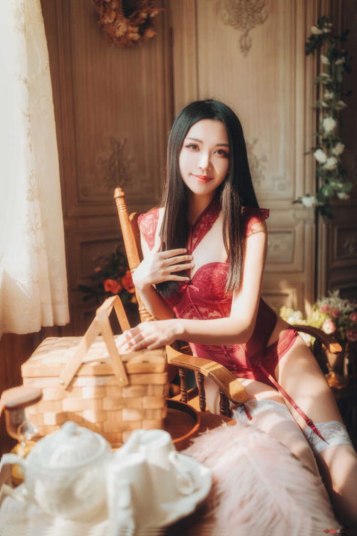 源纱希喵喵喵 NO.002 红色内衣 晨风 [12P-208MB]