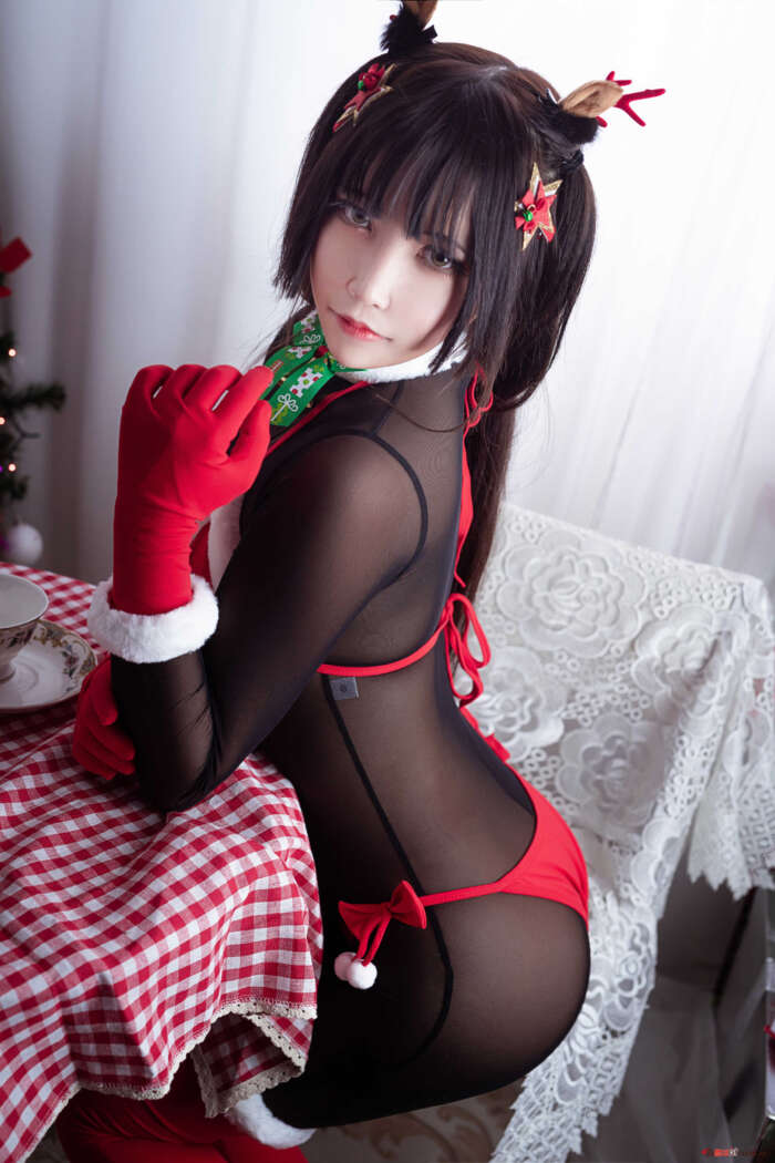 抱走莫子A NO.011 连体黑丝圣诞比基尼 [30P-508MB]