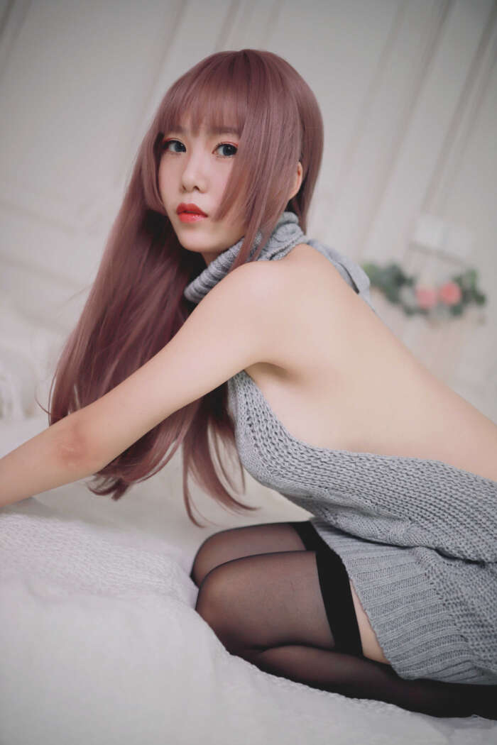 抖娘-利世 NO.043 露背毛衣[30P-276M]