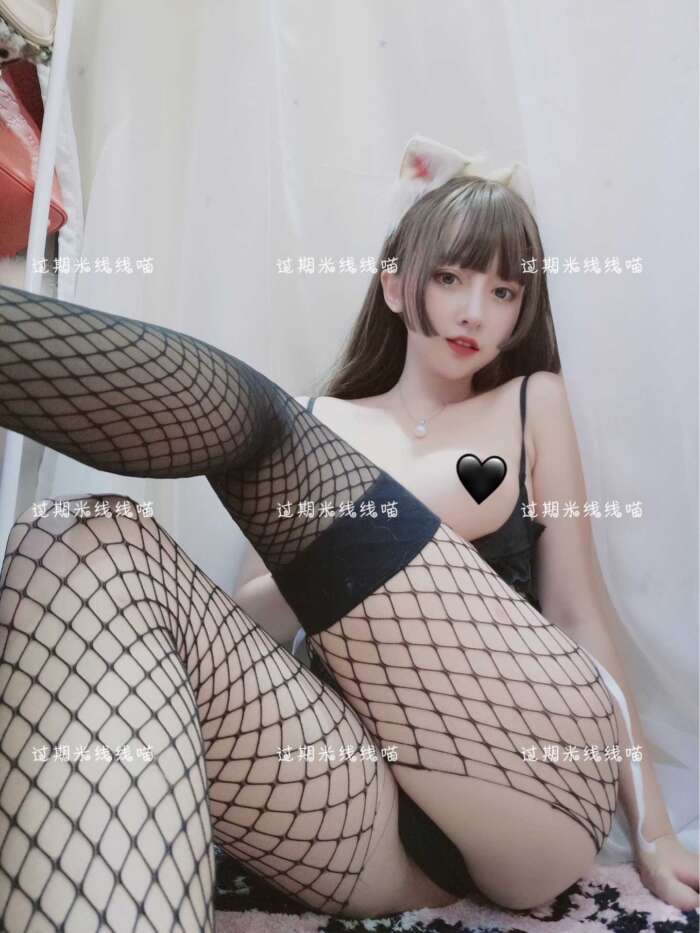 过期米线线喵 035米线 – 网袜 黑色2 [22P 10M]