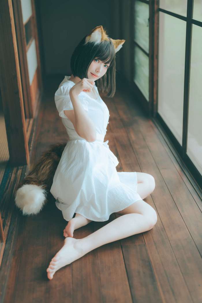 [Elyee] 2023年7月合集 B- Dongitsune White dress 白洋裝狐少女 [59P2V167MB]