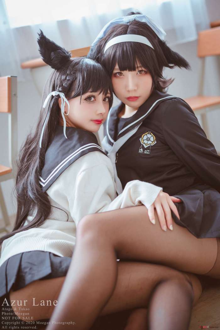 Coser@沖田凜花Rinka – & 椎名くるみ Shiina Kurumi – Azur Lane – 爱宕高雄 Sailor Suit (アズールレーン ) [13P41MB]