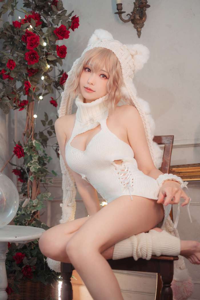 ElyEE子 – 白色 KNITTING [52P158MB]