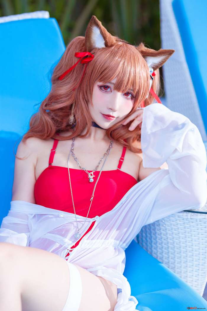 九曲Jean – 明日方舟 安洁莉娜泳装 [9P152MB]